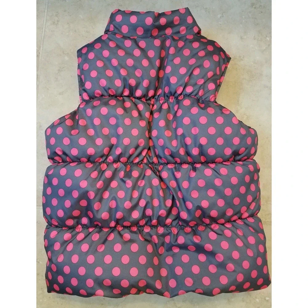 Old Navy Girls Frost Free Puffer Vest‎ Grey Pink size Small (6-7)